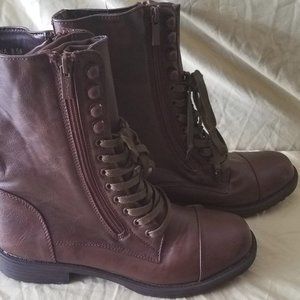 Women's Brown Size 8.5 DOLLHOUSE Lace Up / Zip Up